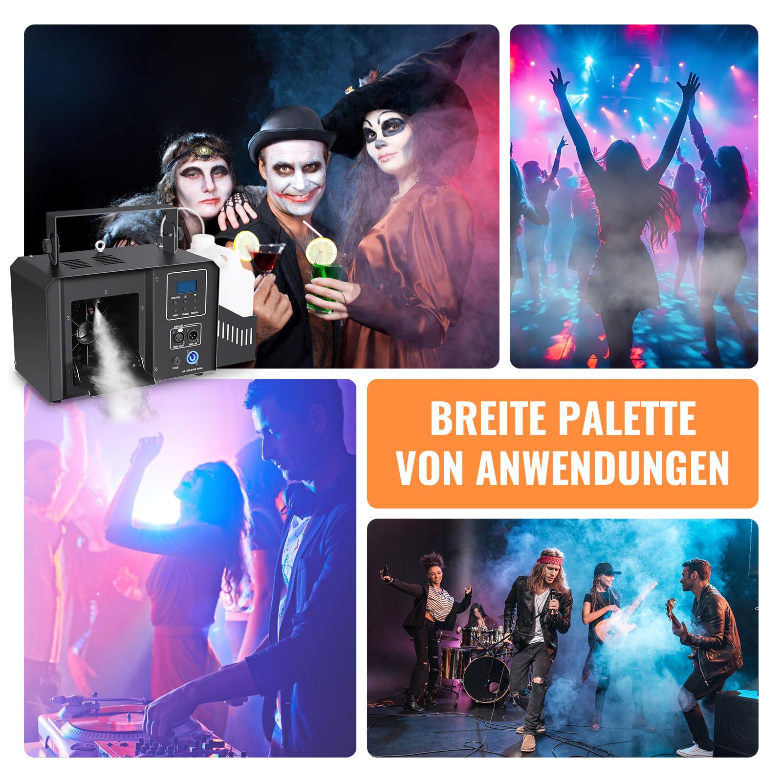 Telbum 700W Hazer Nebelmaschine mit Fernbedienung, Haze Effects Maschine, Dunstnebelmaschine, 2,1L Tankinhalt, DMX512, Timerfunktion, Fog Maschine für konstante Nebelerzeugung auf kleinen Bühnen, DJ