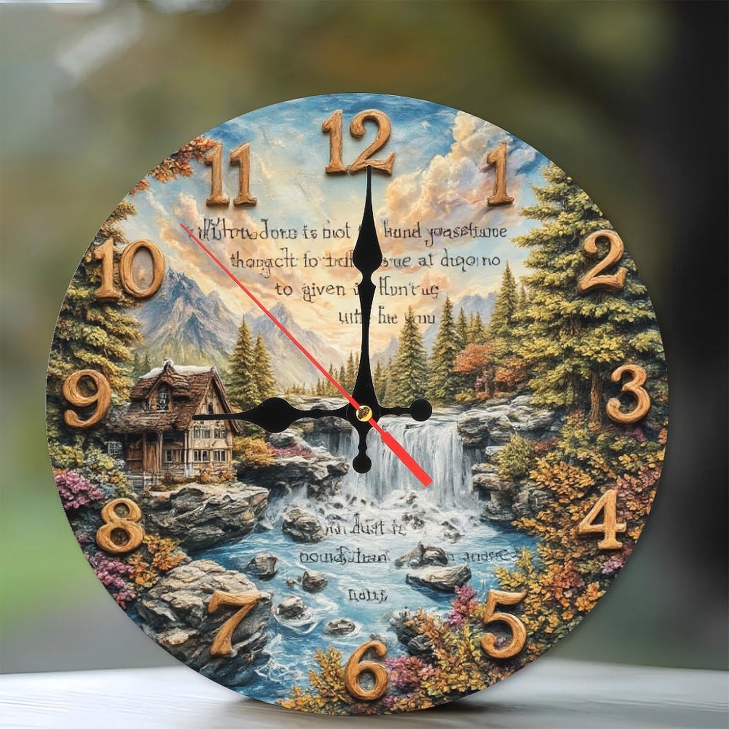 Amazon.com: Lancholy Rustic Waterfall Cottage Wall Clock Home Decor 10 ...