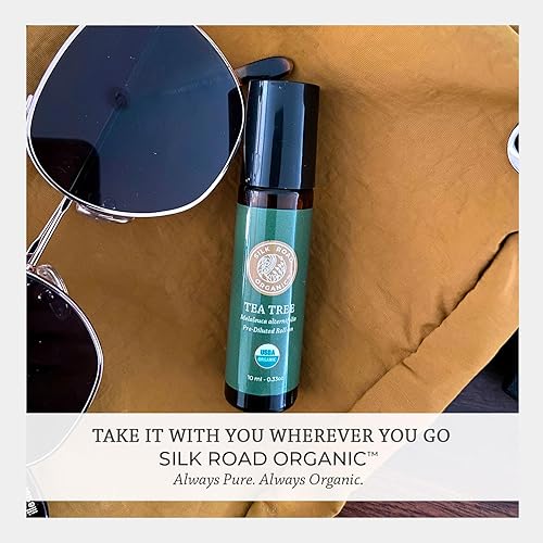 Miniatura 6 de Silk Road Organic Aceite esencial de árbol de té roll-on 100% puro, certificado por USDA, piel saludable, uñas de los pies, pies, olor corporal,