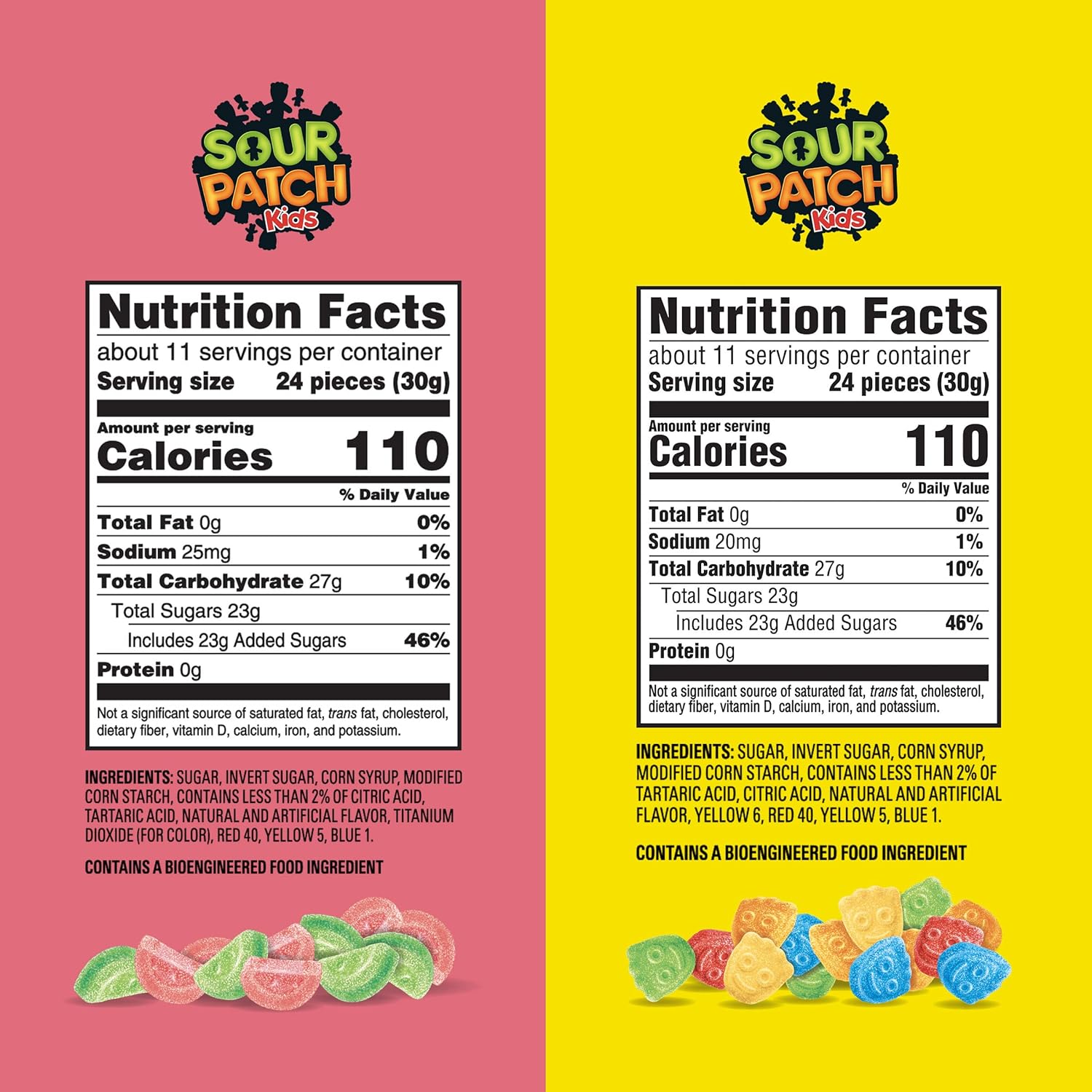 SOUR PATCH KIDS Bites Alkuperäinen ja vesimeloni Pehmeä & Chewy Candy Variety Pack, 3 - 12 oz laukkuja