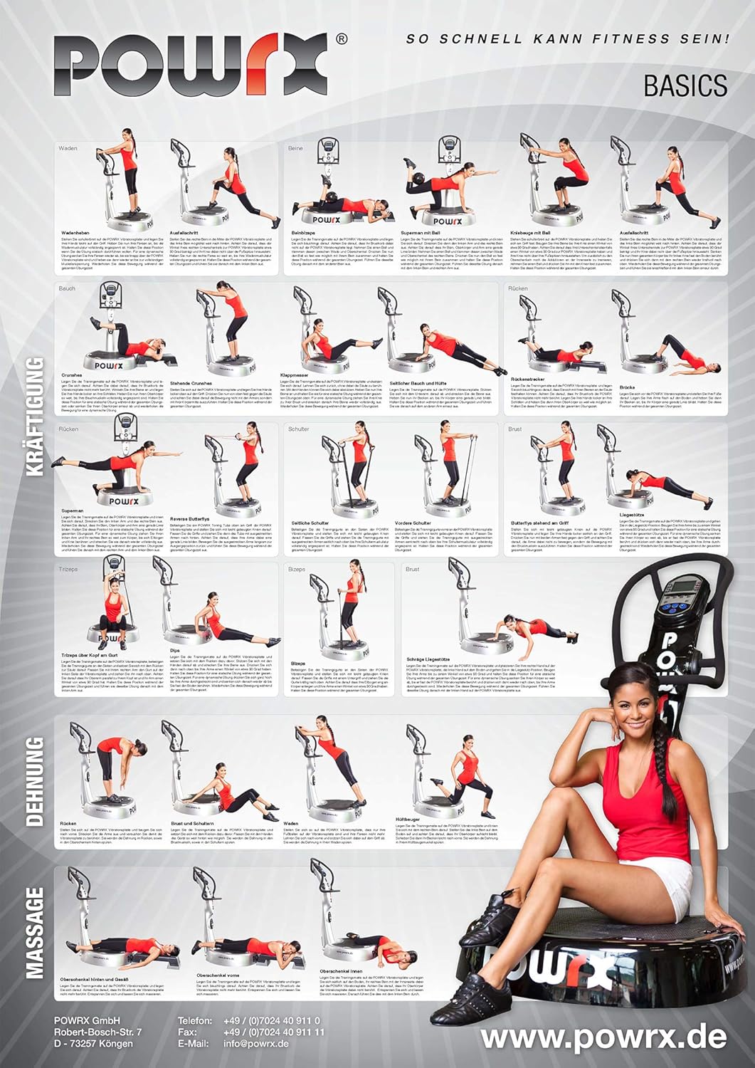 POWRX Vibrationstraining Übungsposter Basics I Format DIN A1 I ...