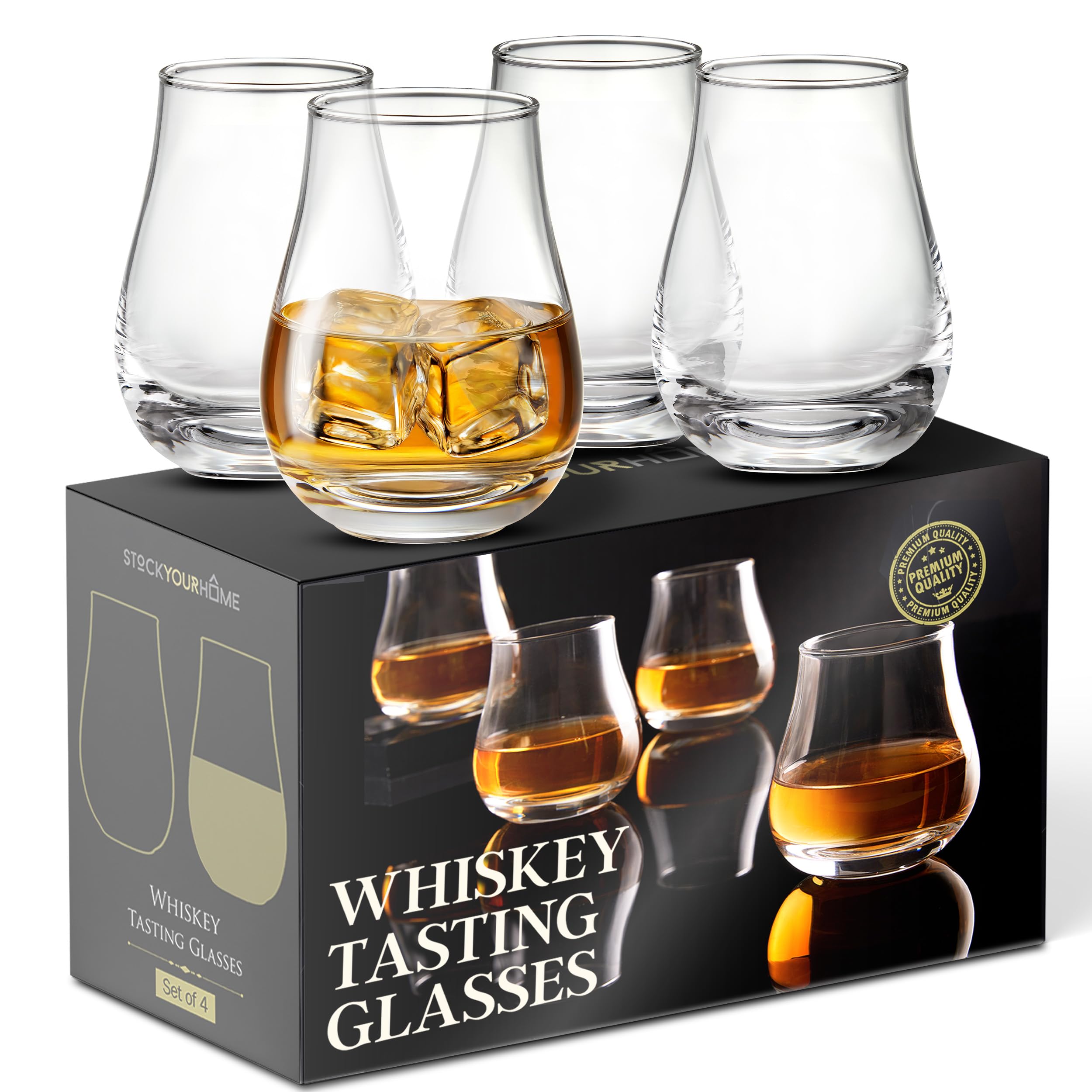 幽愁 4枚セット Wistfulness Amazon.com | Stock Your Home 4oz Whiskey Tasting Glasses Set of 4
