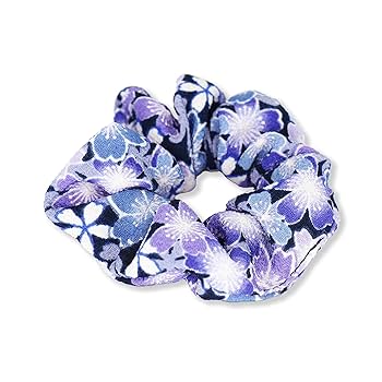Amazon | のレン ヘアゴム シュシュ 和柄 (紫/青) 髪ゴム ゴム