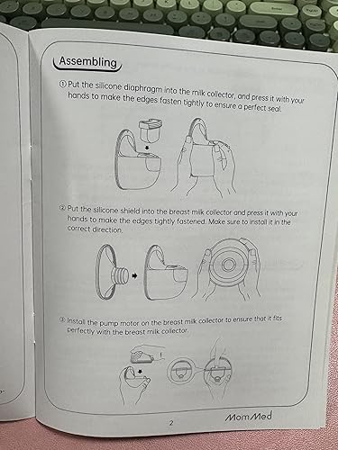 Miniatura 11 de MomMed Extractor de leche portátil (modelo S21) - Extractor de leche eléctrico doble manos libres, diseño a prueba de fugas, 3 modos (estimulación,
