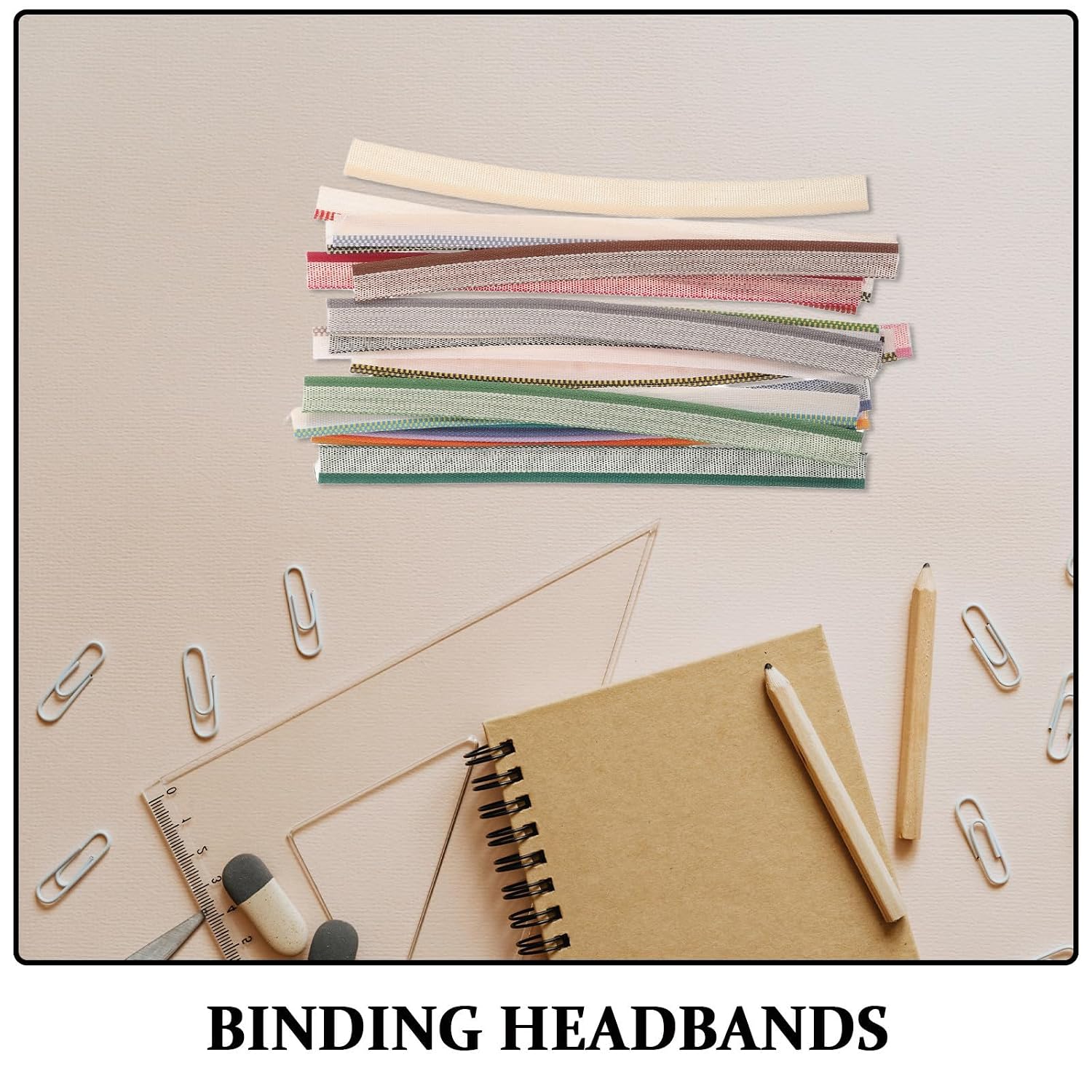 NOLITOY 20pcs Bookbinding Cotton Headbands for Hardcover Books and Archives