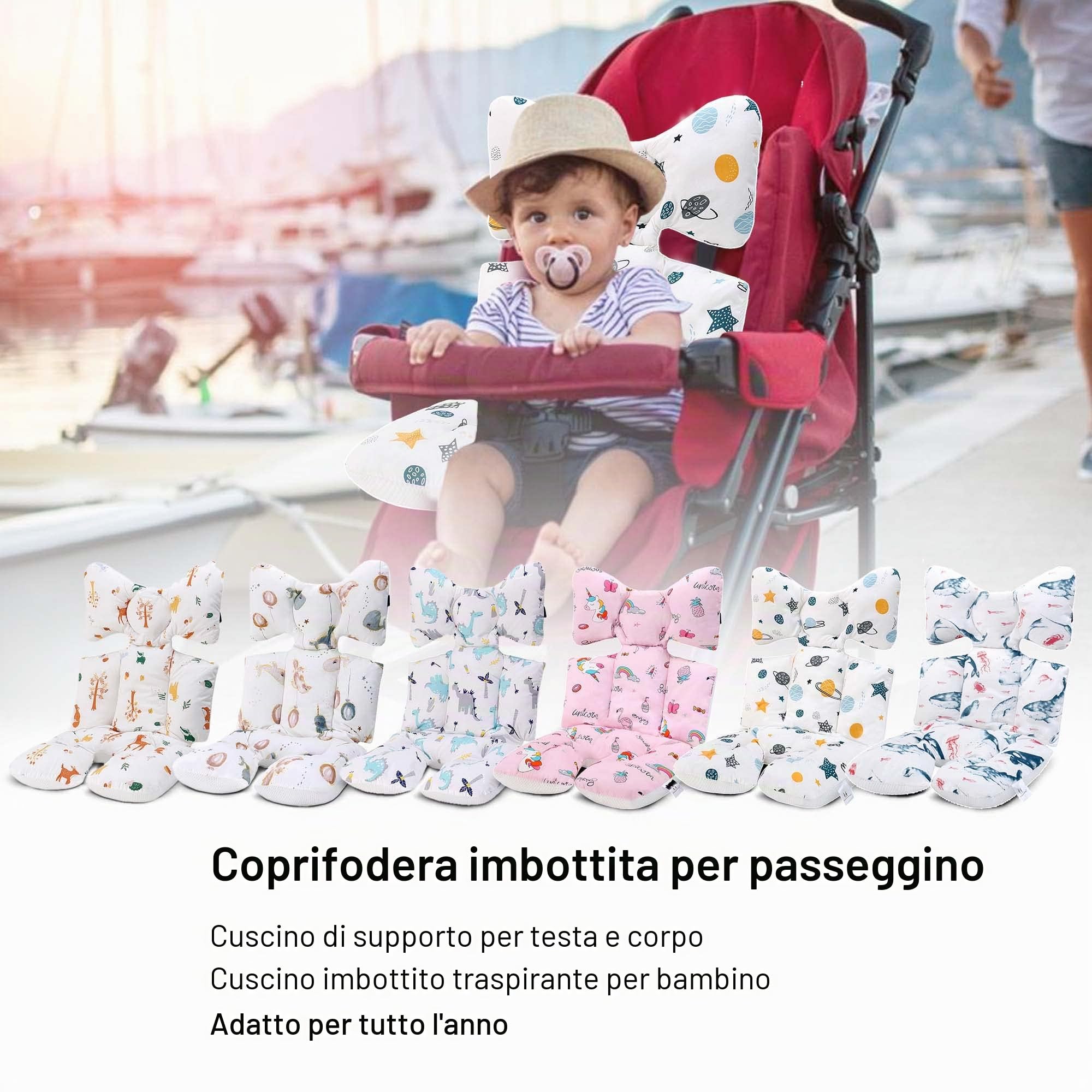 Copriseduta Passeggino Universale Miracle Baby Double-Face 4 Stagioni 38x70 cm Imbottita Traspirante