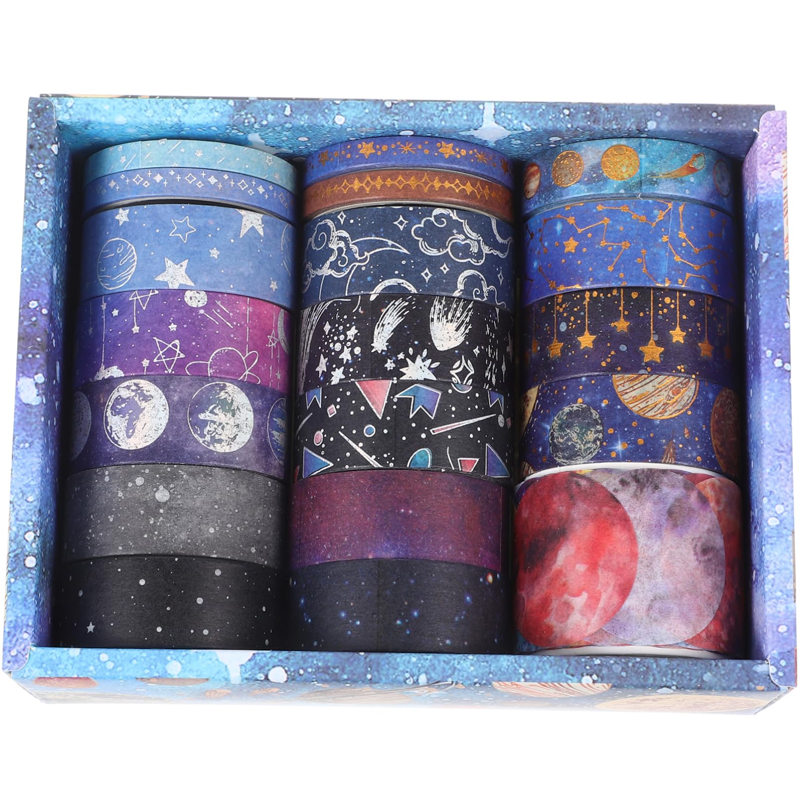 Angoily 5 Sätze Klebeband Set Bastelband Scrapbooking Vintage Washi Tape Bastelband Mehrzweck Washi Tape Selbstklebende DIY Klebebänder Klebeband Zum Verpacken Von 19 Rollen * 5