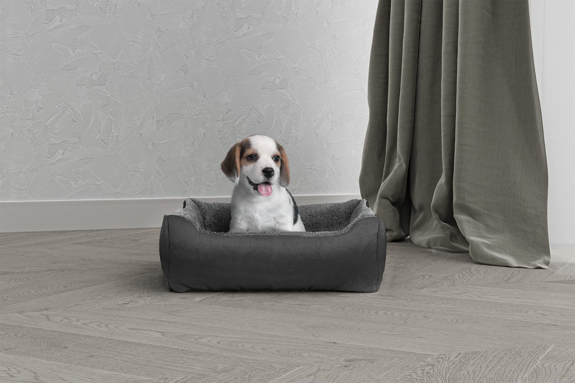 Italian Bed Linen Dreams and Doggy Puppy Love Love 44 x 34 x 15 cm dark grey