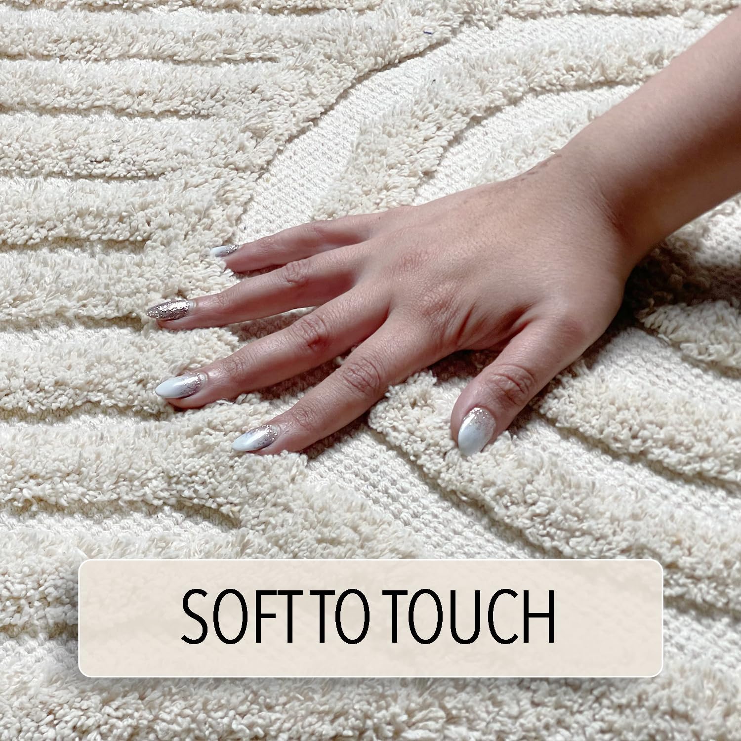 Chardin home Rainbow Bath Rug - 2x3 Ft, 24x36 Inch, Washable Cotton Rug with Tassels, Non-Slip Sun Cute Bath Mat for Boho Bathroom Decor, Cream Bathroom Rug, Also Great for Kids Rooms, Nurseries - Image 5