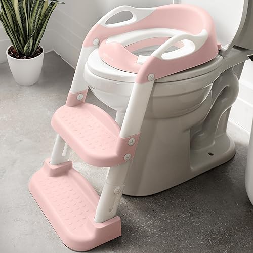 Miniatura 12 de Asiento de entrenamiento para orinal Jool Baby con escalera de 2 escalones para niños pequeños - Protección contra salpicaduras, altura ajustable