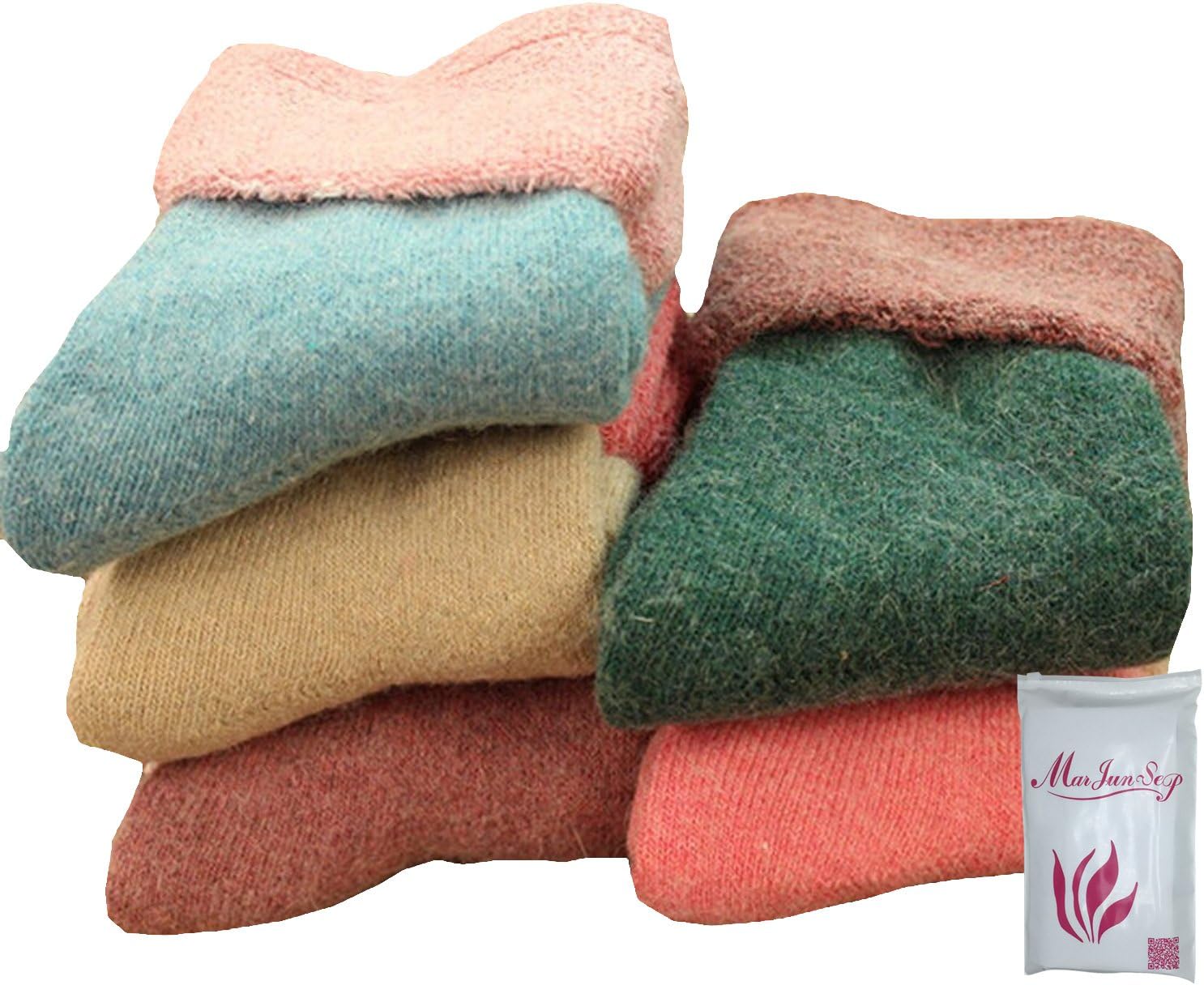 5 Pairs Women's Soft Comfortable Thicken Warm Rabbit Hair Wool Cashmere Socks