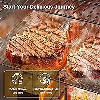 Vista 3 de EAST OAK Ahumador eléctrico de 30 pulgadas para exteriores Humos hasta 6 veces más largos en una sola carga Cargador de virutas lateral