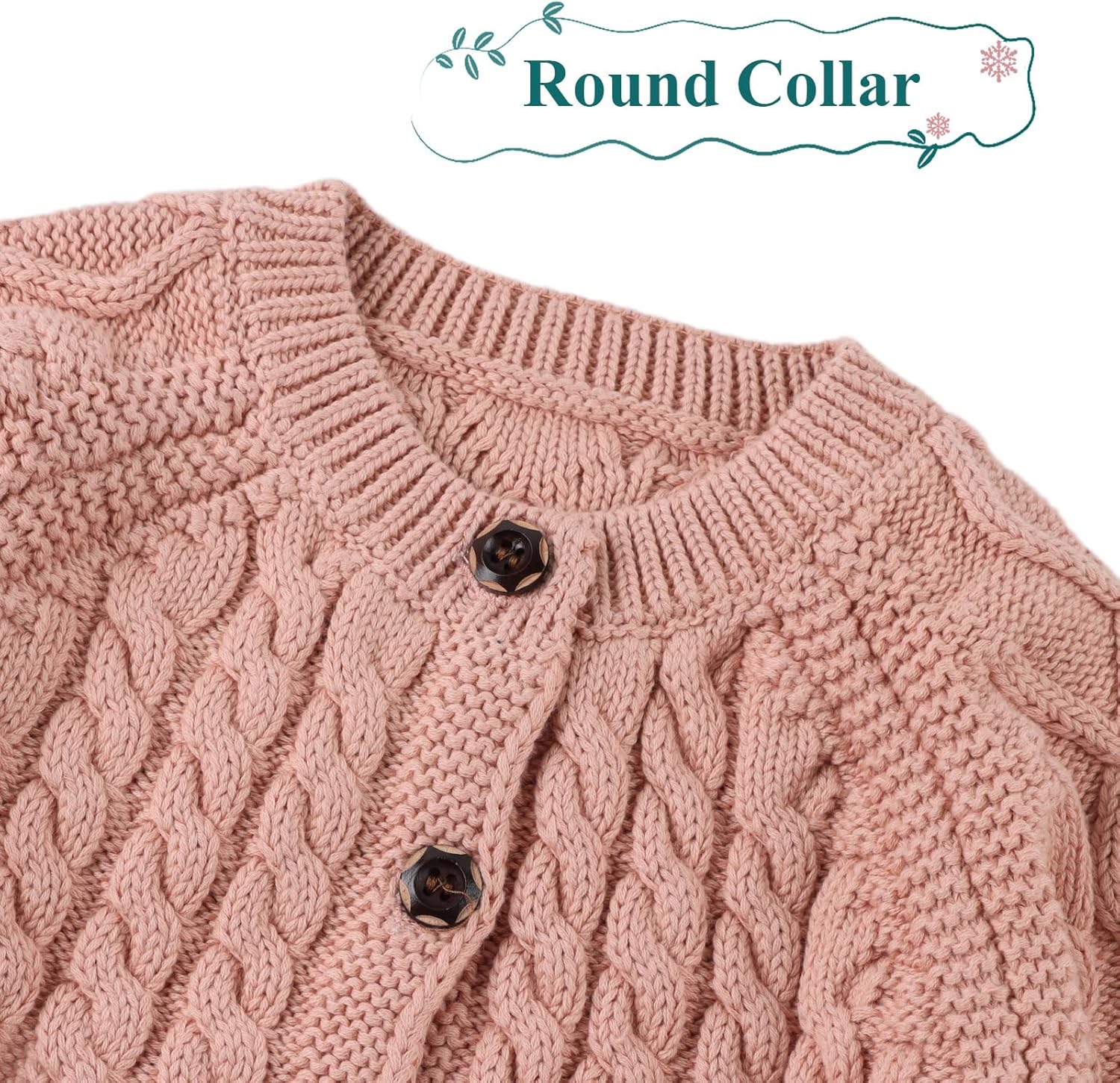 Baby Girls Sweater Toddler Knit Cardigan Kids Long Sleeve Cardigan Infant Crewneck Coat Fall Winter - Image 3