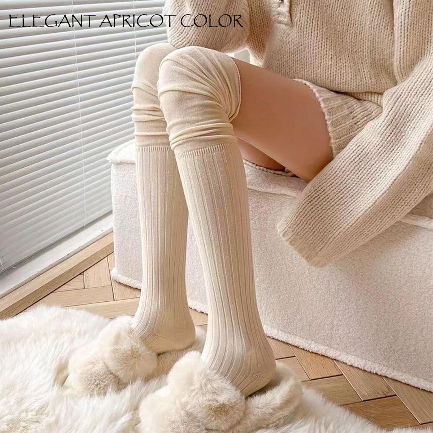 Over Knee High Boot Socks - Slouch Top Over Knee Knit Fashion Thigh Sock for Women - Image 3