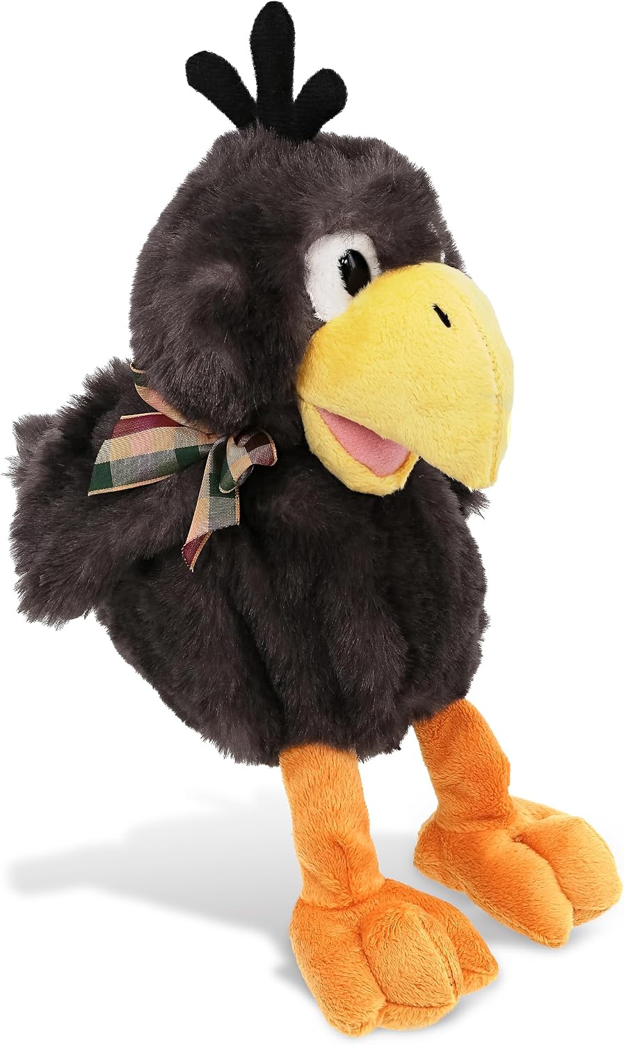 DolliBu Sitting Crow Plush - Super Soft Stuffed Animal Bird for Boys and Girls, Cute Wildlife black bird Crow Toy, Adorable Crow Stuffed Animal Gift for Baby, Kids, Teens and Adults - 9.5 Inches