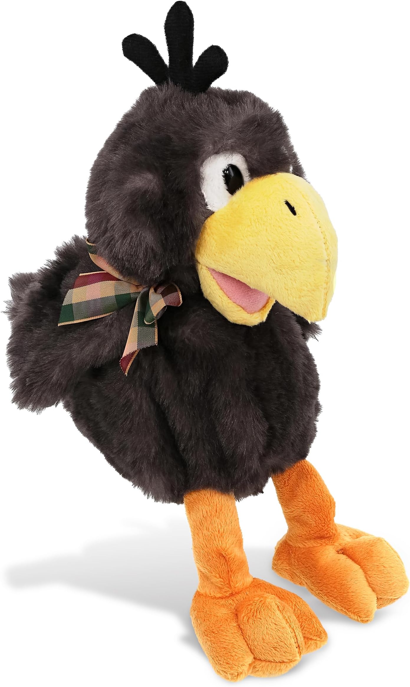 DolliBu Sitting Crow Plush - Super Soft Stuffed Animal Bird for Boys and Girls, Cute Wildlife black bird Crow Toy, Adorable Crow Stuffed Animal Gift for Baby, Kids, Teens and Adults - 9.5 Inches