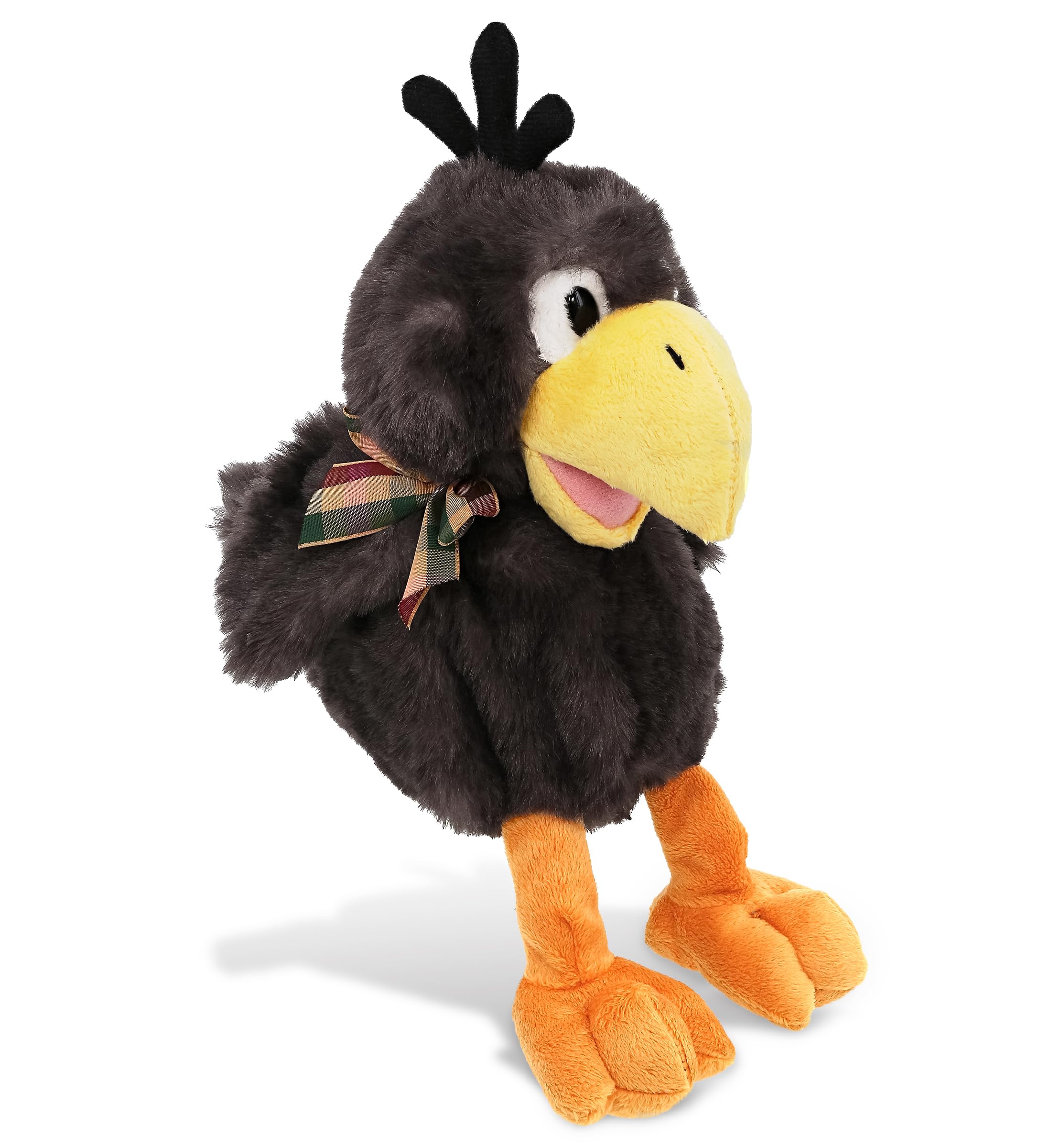 DolliBu Sitting Crow Plush - Super Soft Stuffed Animal Bird for Boys and Girls, Cute Wildlife black bird Crow Toy, Adorable Crow Stuffed Animal Gift for Baby, Kids, Teens and Adults - 9.5 Inches