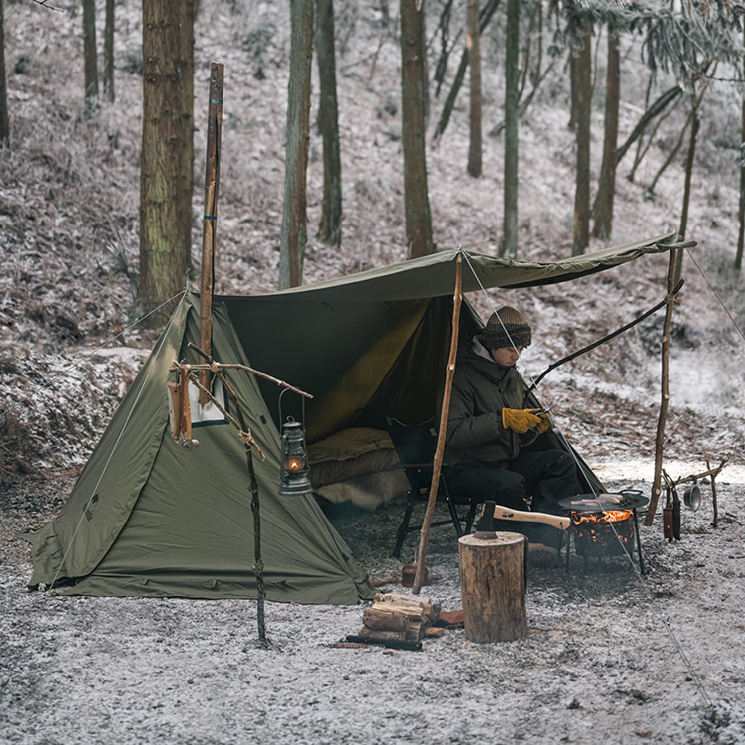 Amazon.co.jp: Naturehike ARES 一人用軍幕テント難燃性の煙突口付き