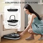 Snailax Massager de bain de pied avec la chaleur et les rouleaux Shiatsu, Spa de fond avec température réglable, infrarouge, jets de bulles, conception pliable & 8 Rollers, Grinding Stones, Cadeau pour hommes Femmes