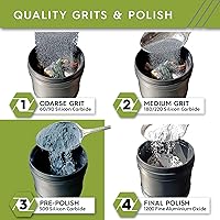 Vista 2 de Polly Plastics Rock Tumbler - Recambio de grano medio, grano de carburo de silicio 500 prepulido, etapa 3 para piedras de rodar (paquete de 2)