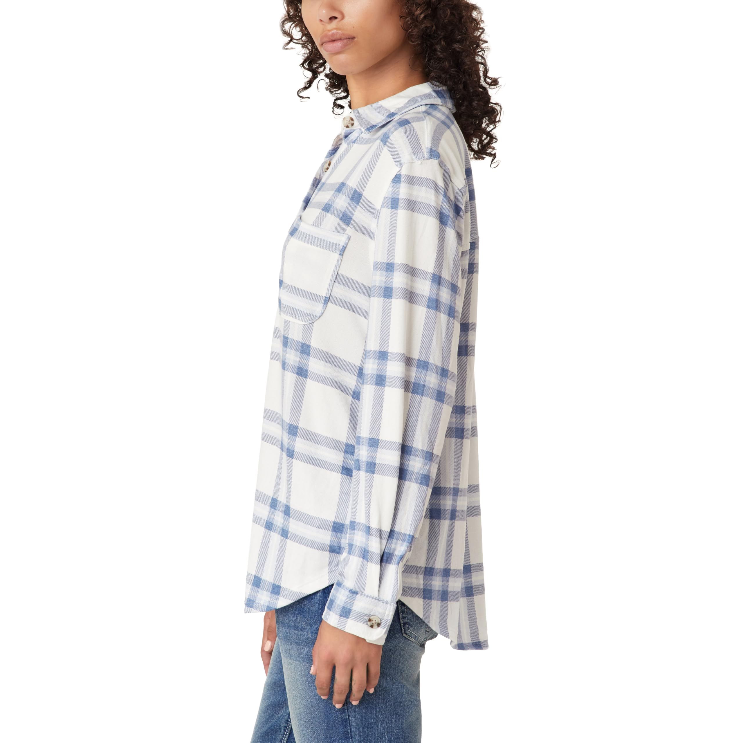 Angels Forever Young Damen Marina Button Up Brushed Luxe Shirt Marina Luxe-Hemd mit Knopfleiste, gebürstet