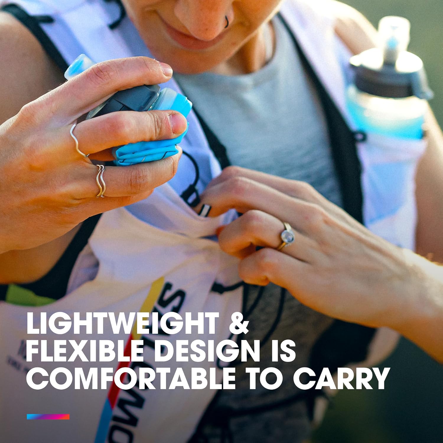 HydraPak UltraFlask Speed (500ml or 600ml) - Collapsible Soft Flask Water Bottle for Hydration Vests and Running Packs with Easy Open Cap - Image 5