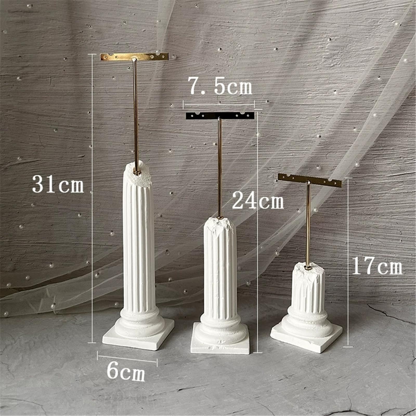 Organizzatore Set di espositori for Orecchini con Colonna Romana in Gesso da 3 Pezzi