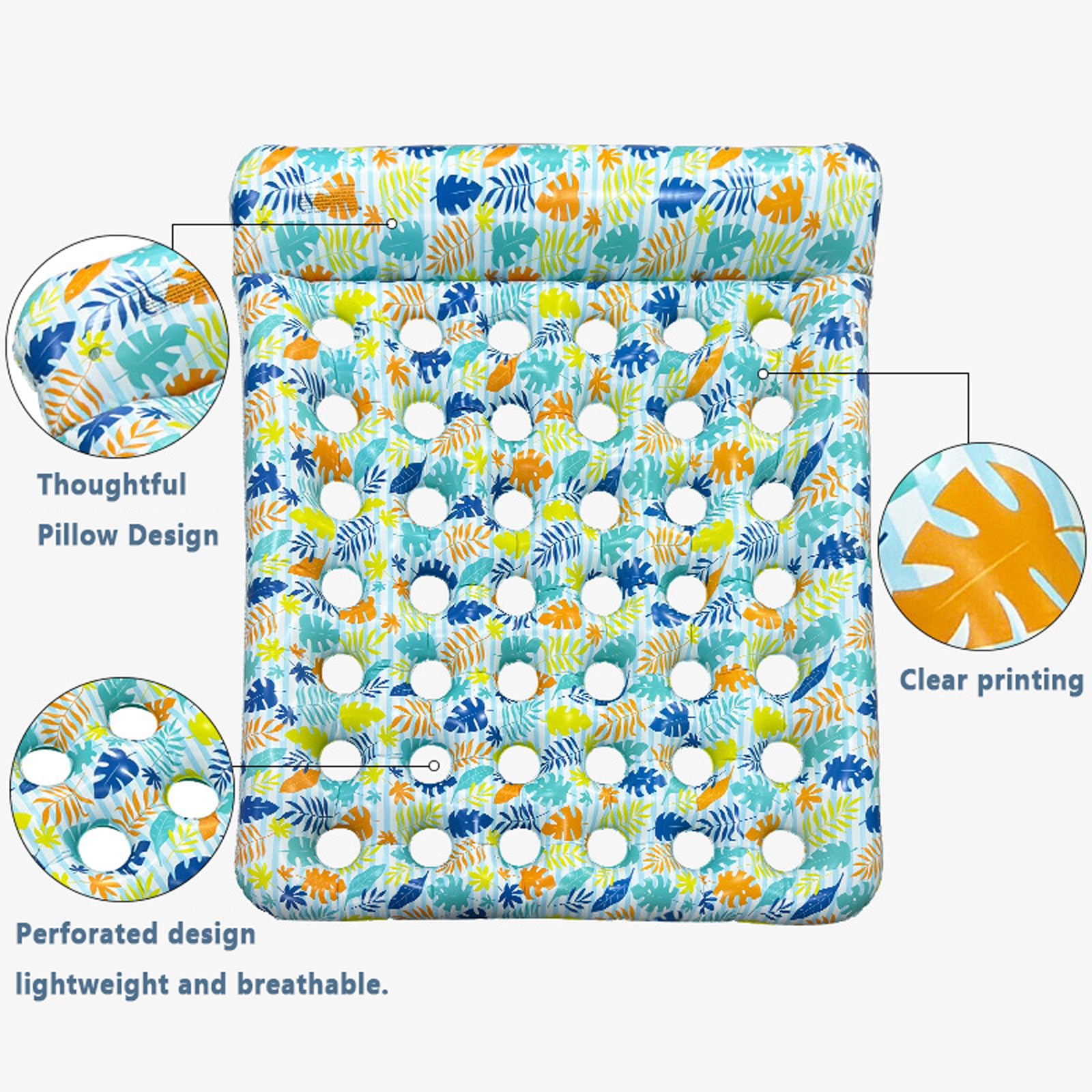 Hamaca Piscina Flotante de PVC Colchoneta Hinchable Piscina Respaldo y reposabrazos Plegable Asiento de Piscina para Juegos Verano,Fiestas Playa