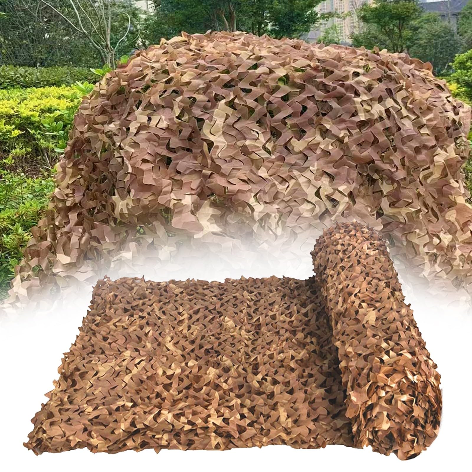 Filet de camouflage sable renforcé 4x6m pour ombrage de terrasse
