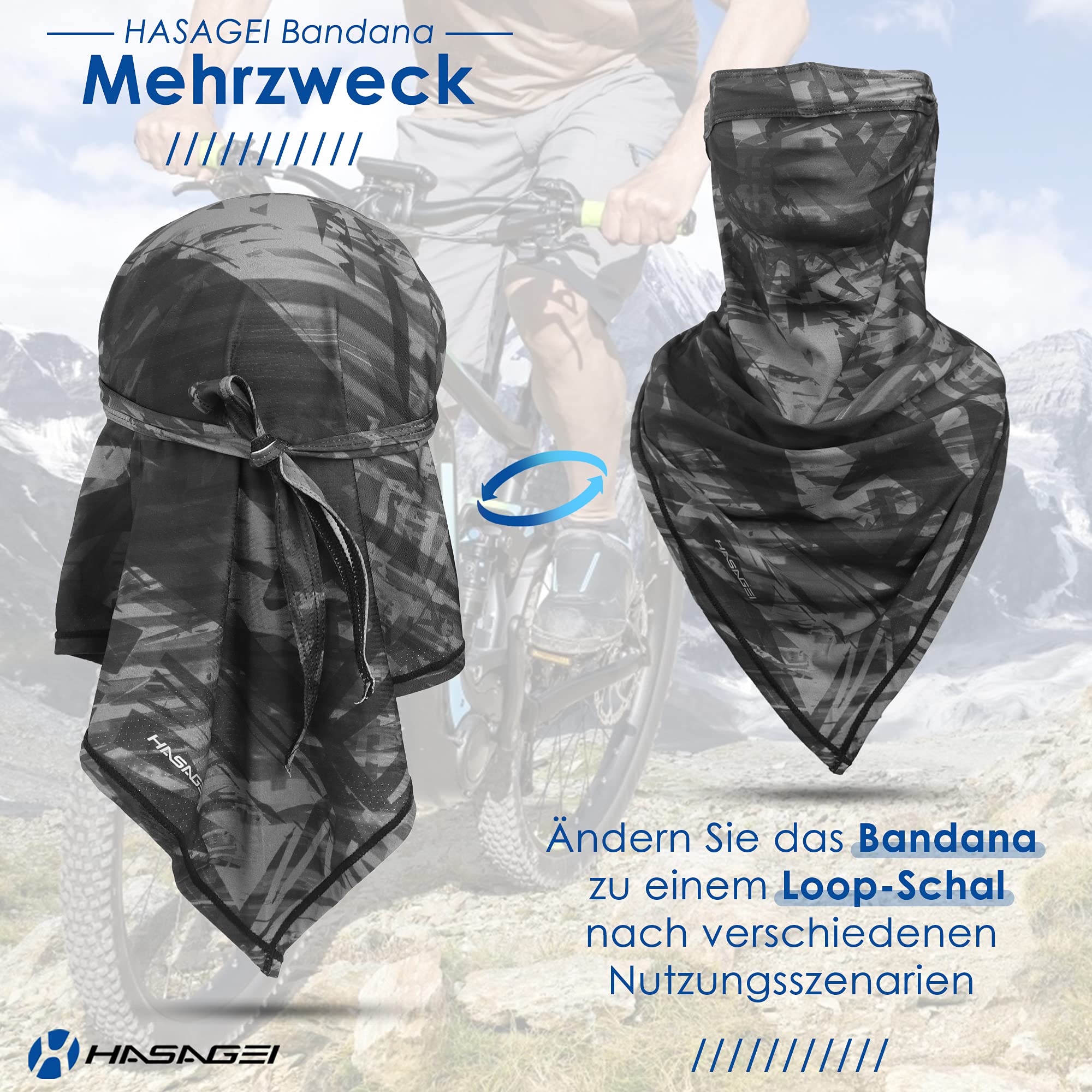 HASAGEI Bandana Transpirable De Secado Rápido - Pañuelo Cara Elástico Para Hombre - Durag Deportivo