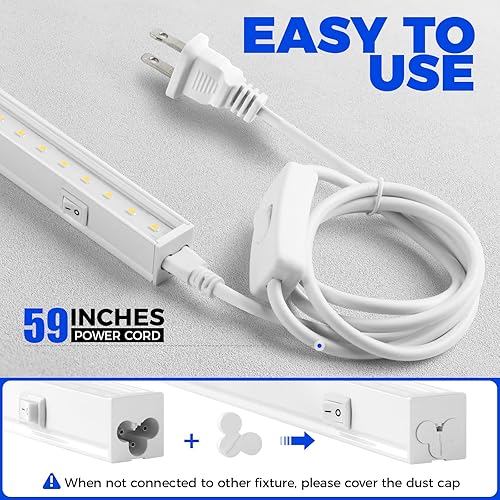Miniatura 7 de Barrina Luces de cultivo T5, 5000K blanco de espectro completo LED de crecimiento, 2 pies 80 W (8 x 10 W) luces de cultivo de plantas para plantas