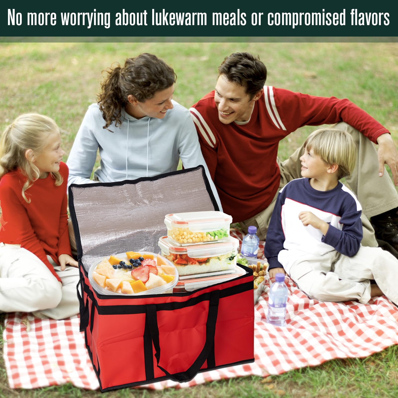 Isolierte Lebensmittel-Liefertasche, XXXL Lebensmittelwärmtasche, kommerzielle Gastronomie-Tasche, Kühltasche, Mahlzeit-Liefertaschen, Thermobeutel für heiße Speisen – isolierte