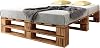 sunnypillow Wooden Pallet Bed M2 140 x 200 cm with Slatted Frame Double Bed Family Bed - Raised Double Bed Frame Futon Bed Comfort Height Flamed Solid Wood Bed