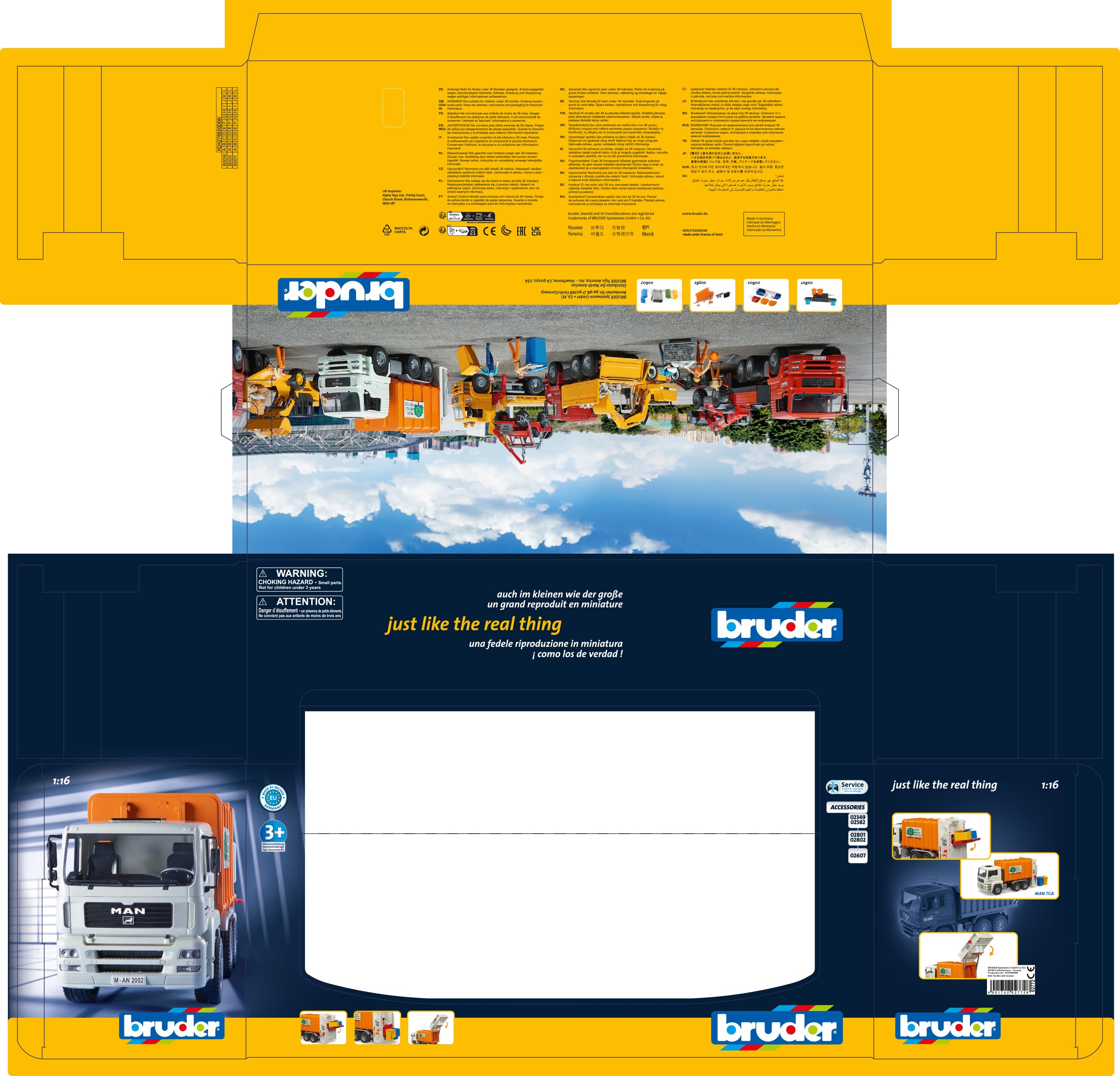 【美品】bruder MAN TGA ゴミ収集車 bruderブルーダー MAN TGS ごみ収集車 オレンジ