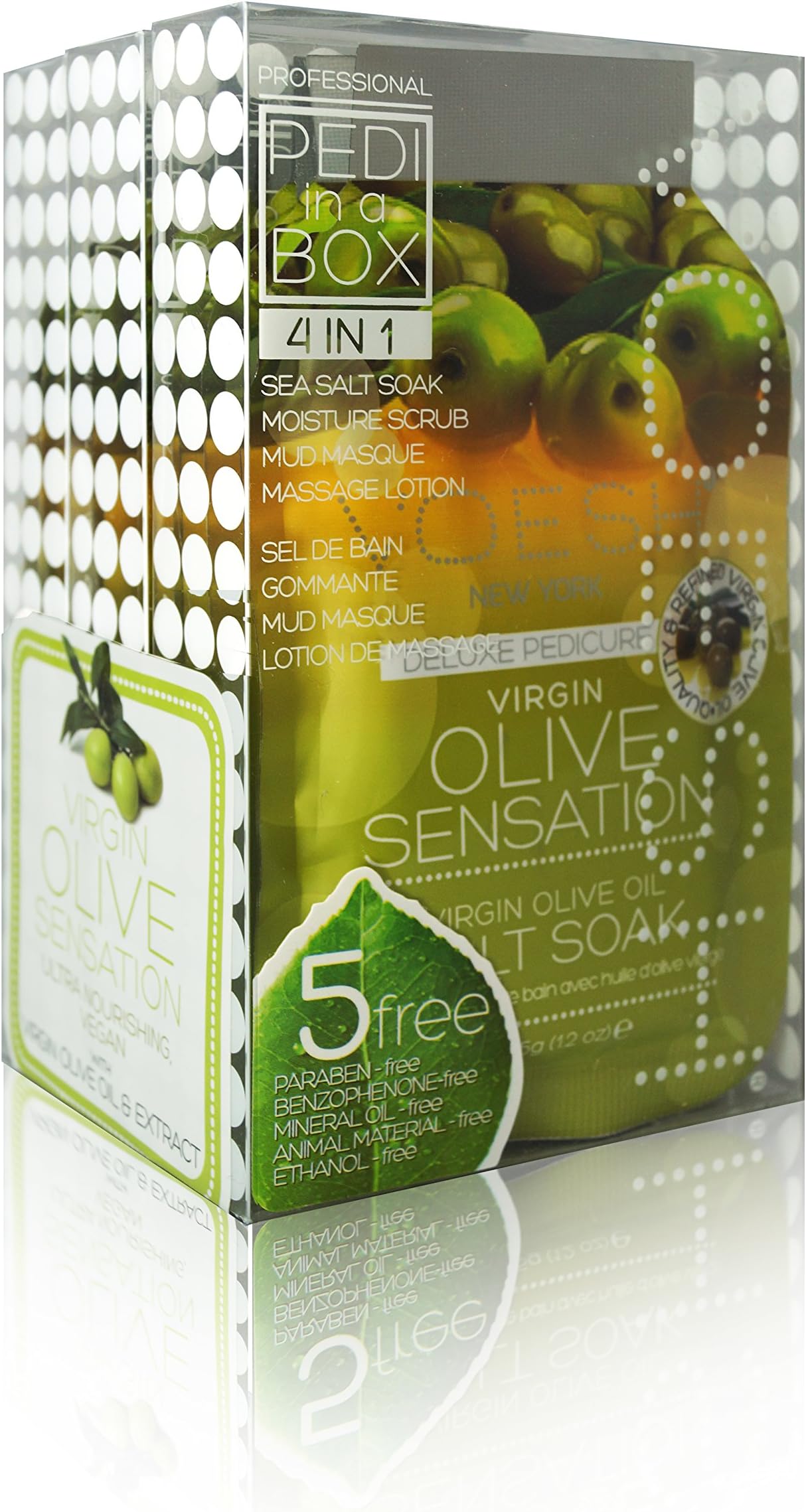 Pedi in a Box Deluxe 4 Step Service in Olive Sensation, 3 Count