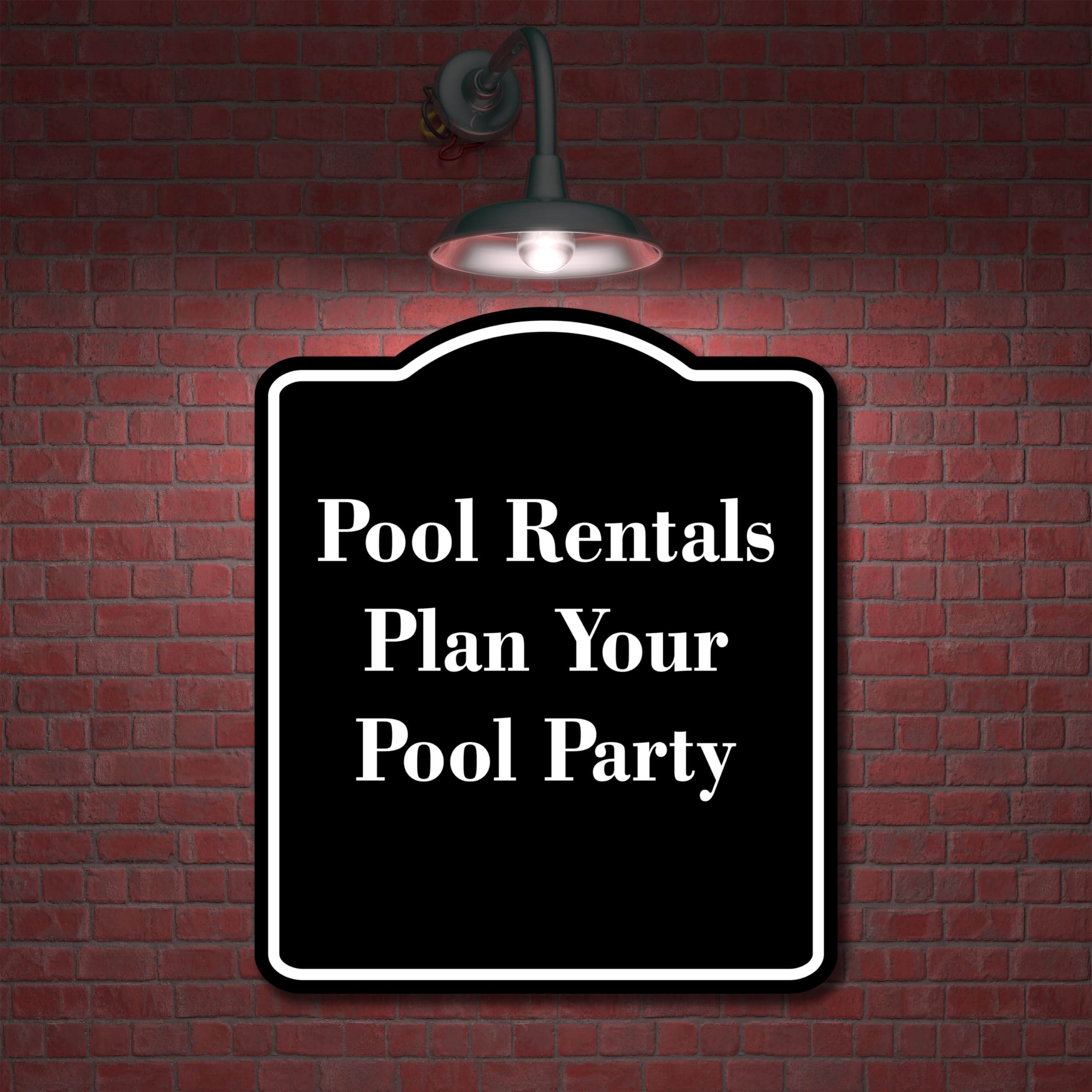 Pool Rentals Plan Your Pool Party BLACK Aluminum Composite Sign 20''x24''