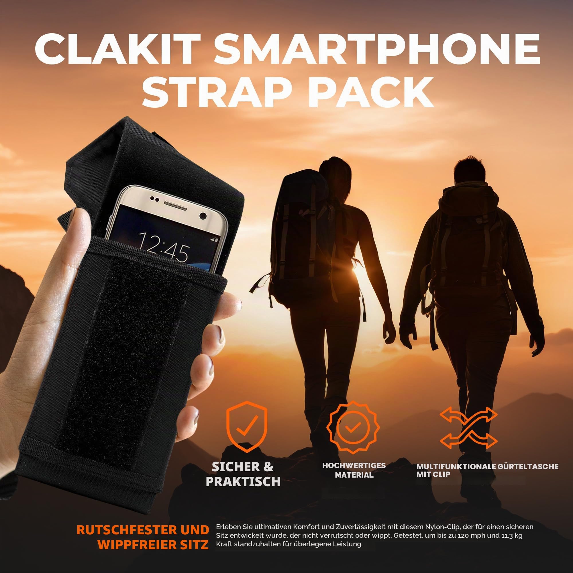 Smartphone Strap Pack - Backpack Shoulder Strap Pocket - Backpack Attachment for Hikers, Travelers, Students, and Commuters