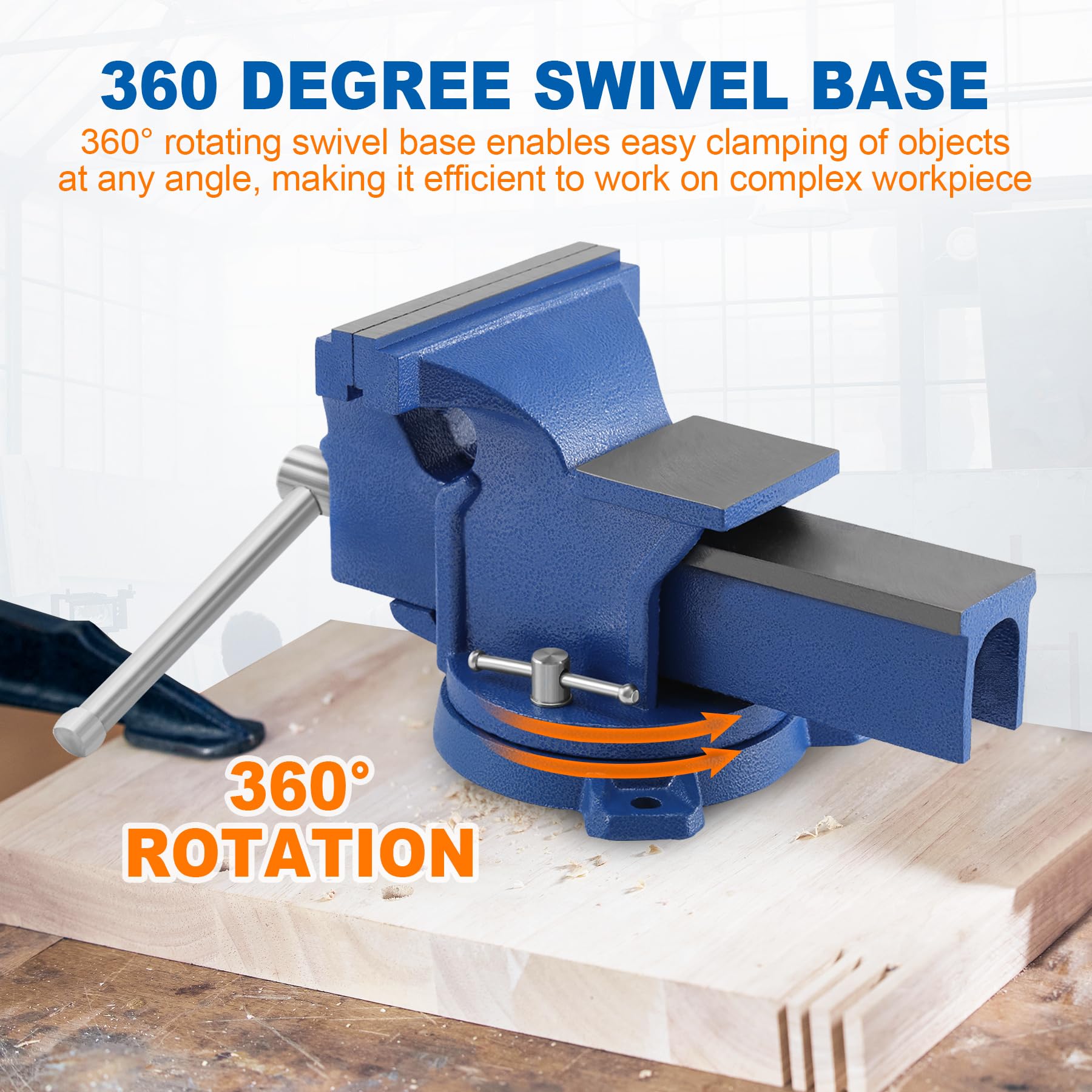 Labwork 6 Inch Heavy Duty Bench Vise With 360 Degree Rotating Base For Making Electronic Soldering Woodworking La68329