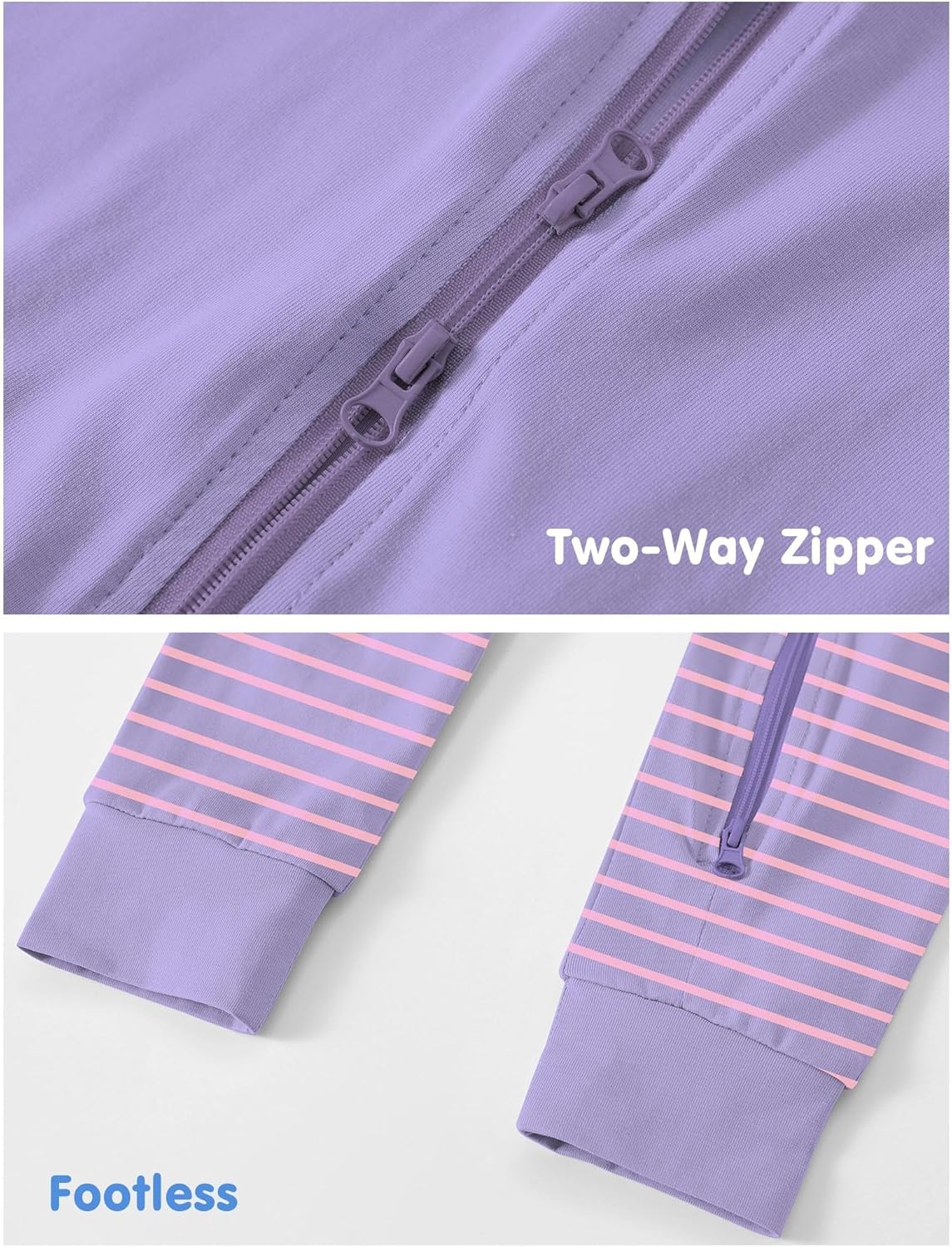 Jimonda Baby Romper 2 Pack Footless Pajamas Short Sleeve Sleepers Baby Boys Girls 2 Way Zipper Pjs Sleep and Play Clothes - Image 5