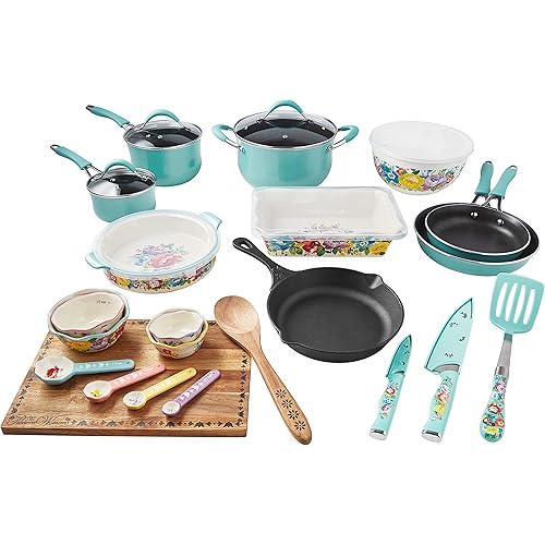 The Pioneer Woman 121222.30R 30 Piece Cookware Set - Turquoise