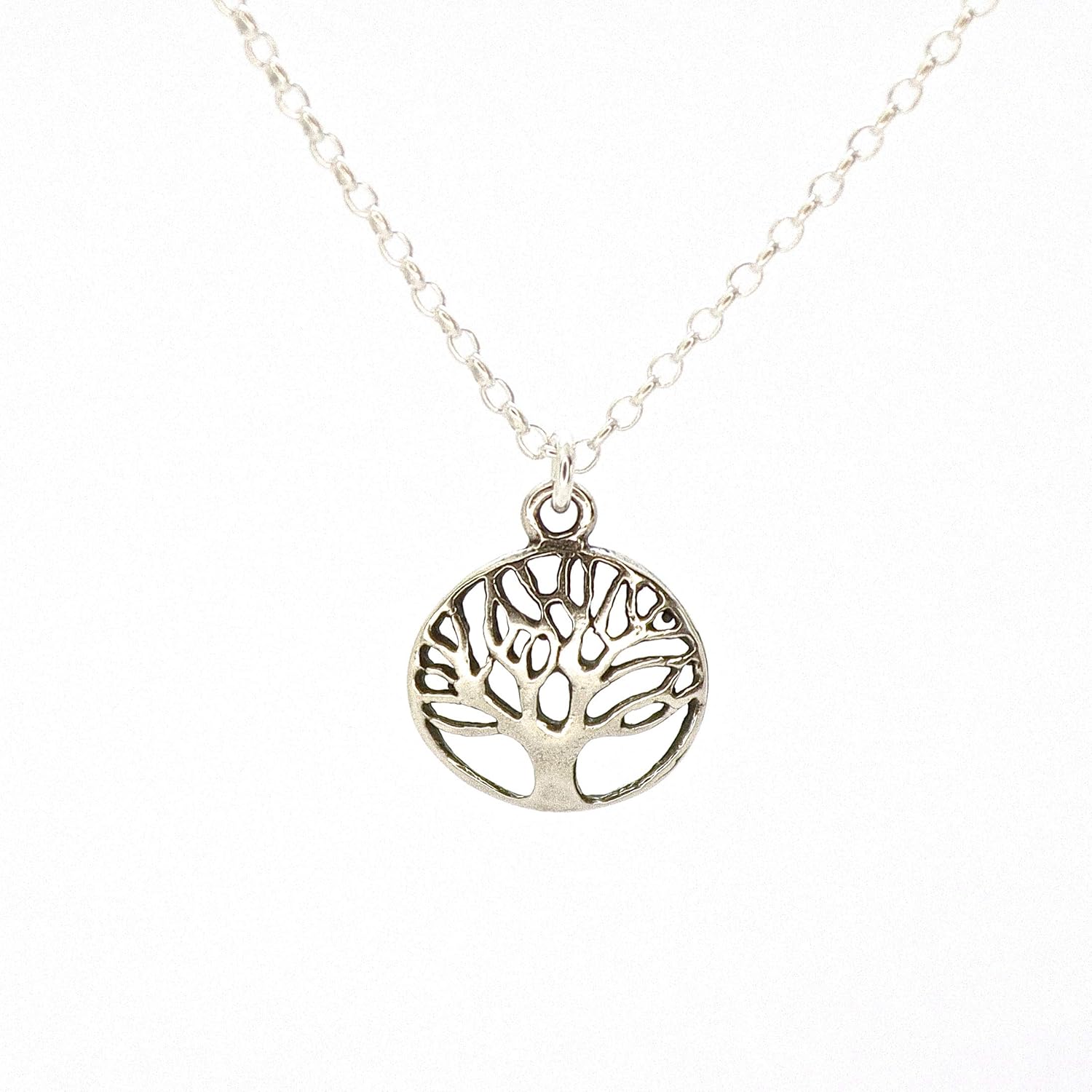 Tree of Life Pendant Necklace for women, Sterling silver 925 round small pendant, Dainty necklace for girls, Silver family tree pendant, Everyday necklace - Image 7