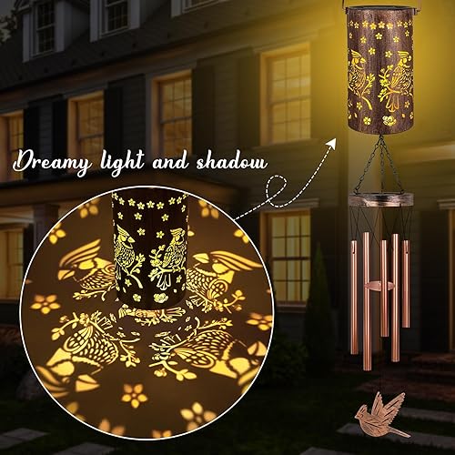 Miniatura 6 de Campanillas de viento para linternas solares exteriores, campanillas de viento, regalos al aire libre para mujeres, abuela, decoración de Navidad