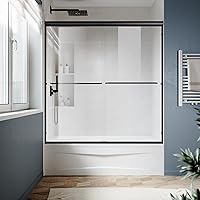 Vista 69 de SUNNY SHOWER B020, puertas de regadera deslizantes sin marco (56 - 60 x 72 pulgadas), cristal de 1/4 pulgada, acabado cromo