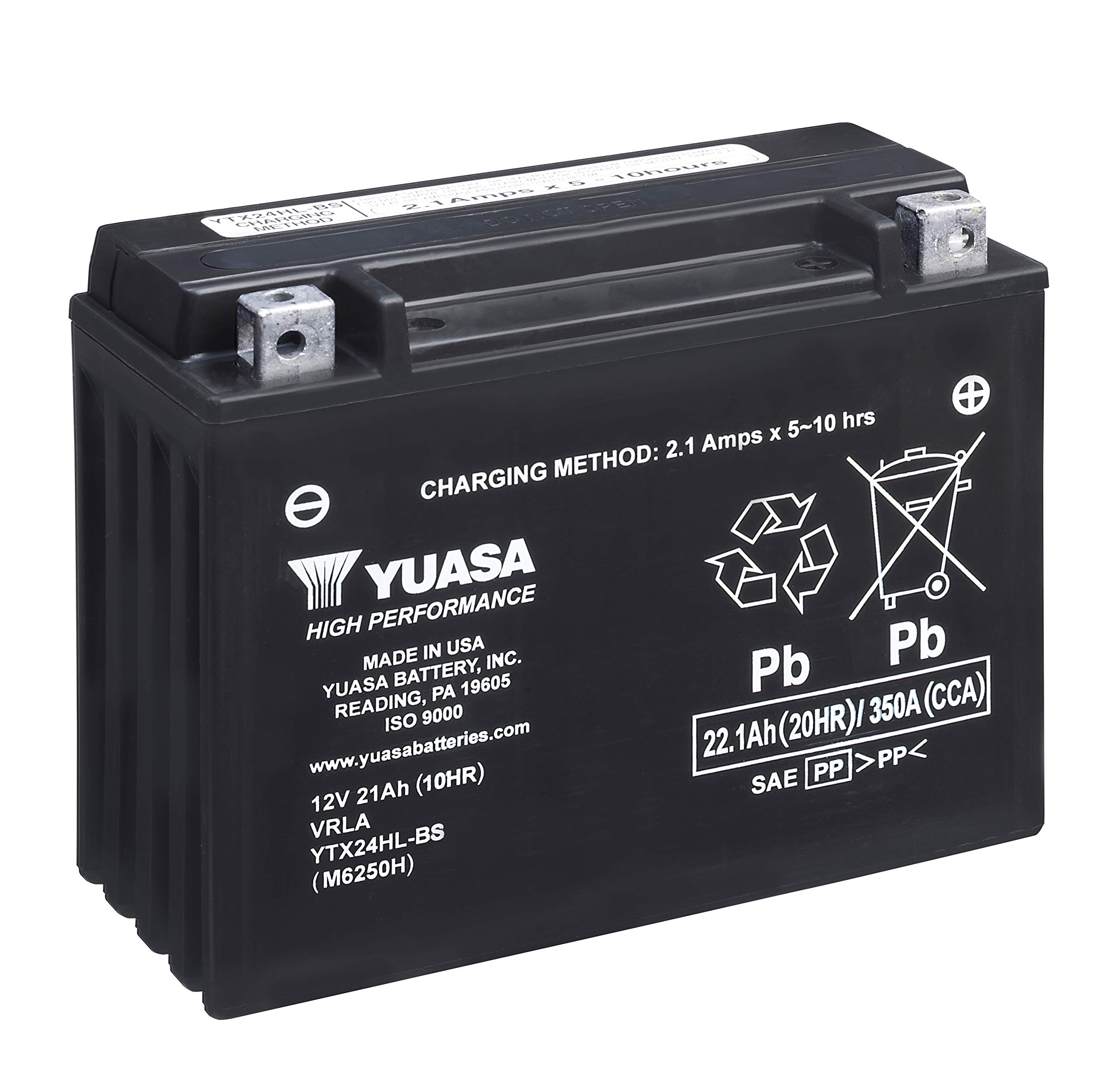Yuasa YTX24HL Batterie de moto AGM VRLA 12 V 350 CCA haute performance sans entretien