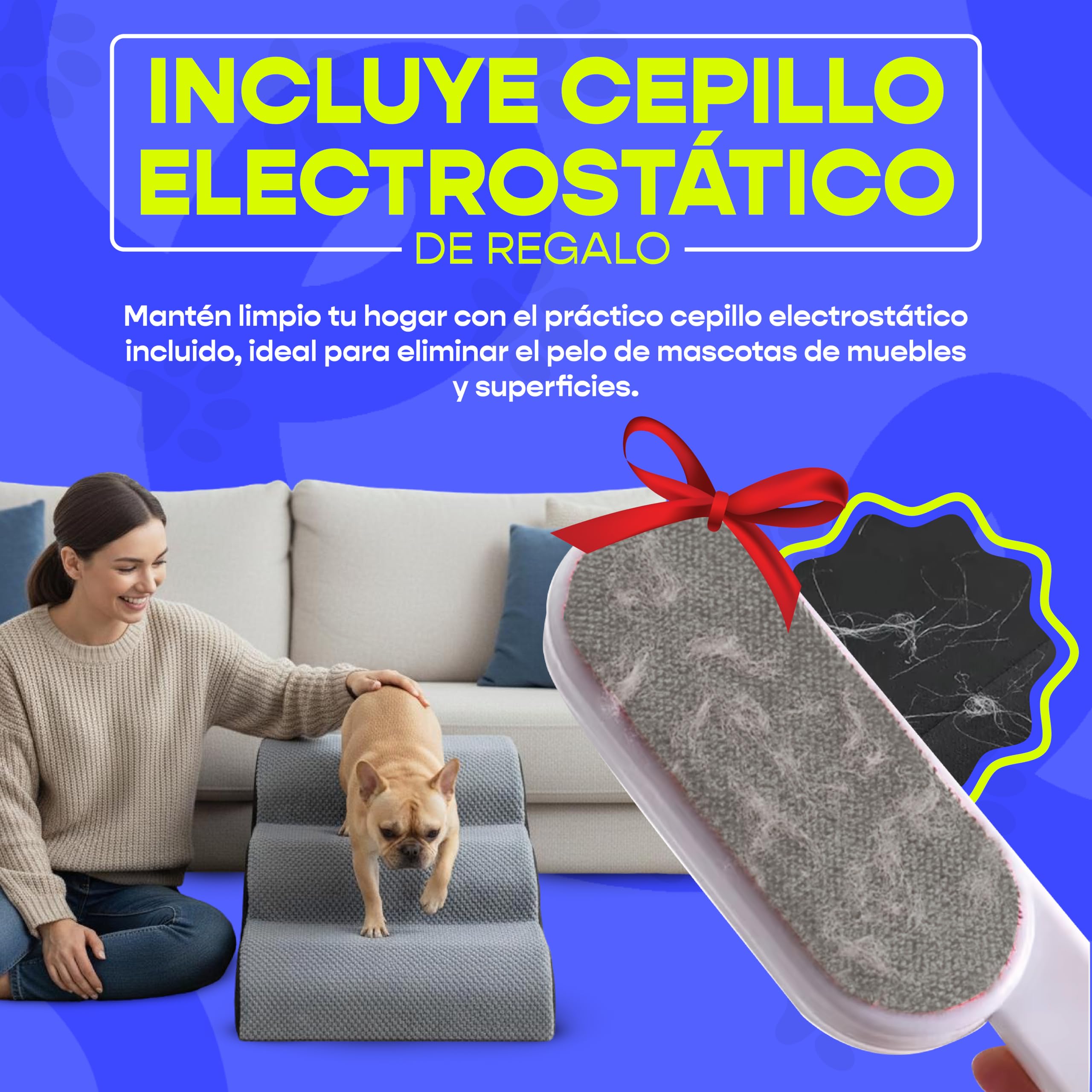 Escalera para Perros y Gatos | Rampa Mascotas Antideslizantes para Sofá y Cama | Diseño Estable, Seguro y Ergonómico | Ideal para Mascotas Pequeñas, Mayores o con Movilidad Reducida