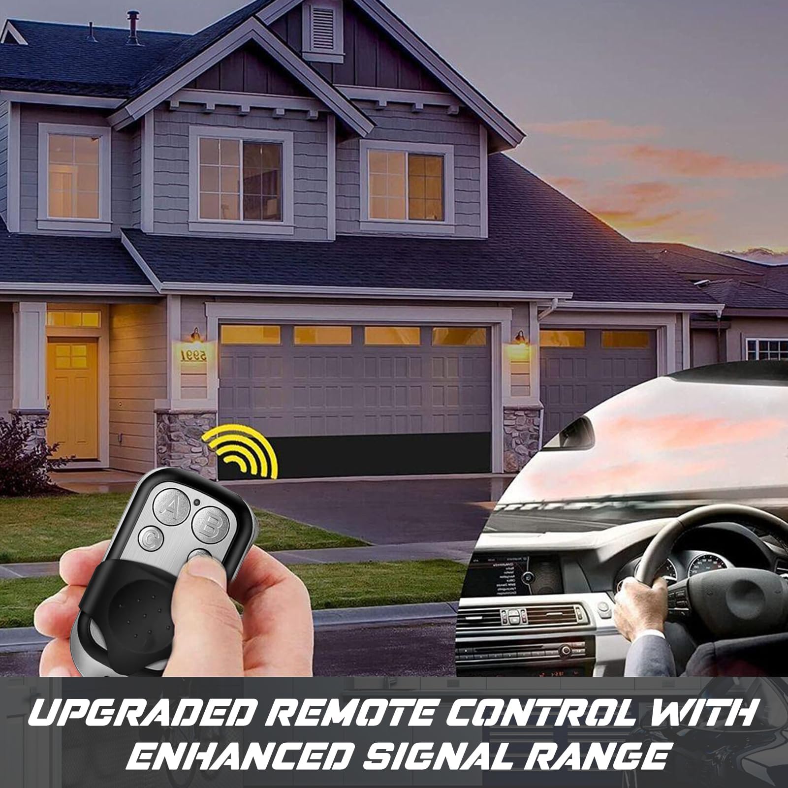 2 Piezas Mando Garaje Universal 433MHz, Mando Garaje Clonador con 4 Botones, MandoPuerta Garaje Codigo Fijo, MandoDistancia Garaje, MandodeGaraje, MandoParking para Puerta deGaraje Automática