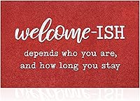 Vista 9 de JJUUYOU Tapetes de bienvenida para puerta delantera/interiores, felpudos exteriores de bajo perfil, parte trasera de goma antideslizante para piso