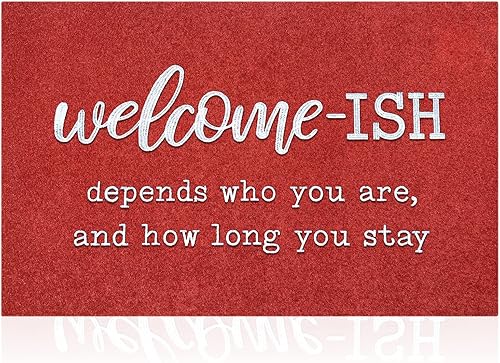 Miniatura 9 de JJUUYOU Tapetes de bienvenida para puerta delantera/interiores, felpudos exteriores de bajo perfil, parte trasera de goma antideslizante para piso