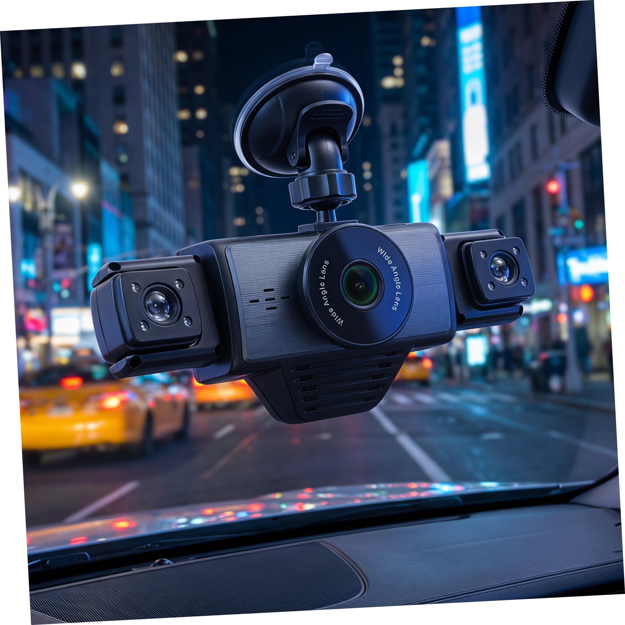 Videocamera e Auto a Cinque Vie Visione Notturna Wifi | Copertura Completa con Angolo Ampio, Registrazione in Ciclo Automatica, Abs Nero, per Viaggio su Strada