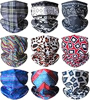 Vista 11 de KINREE 9PCS Face Mask Bandanas Headband Head Wrap Scarf Neck Warmer Headwear Balaclava for for Dust Sun Wind